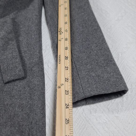Zara Basic double breasted Gray wool coat womens Sz Small minimalistic classic - Picture 7 of 13